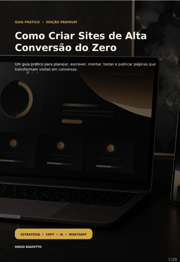 Capa do ebook Como Criar Sites de Alta Conversão do Zero